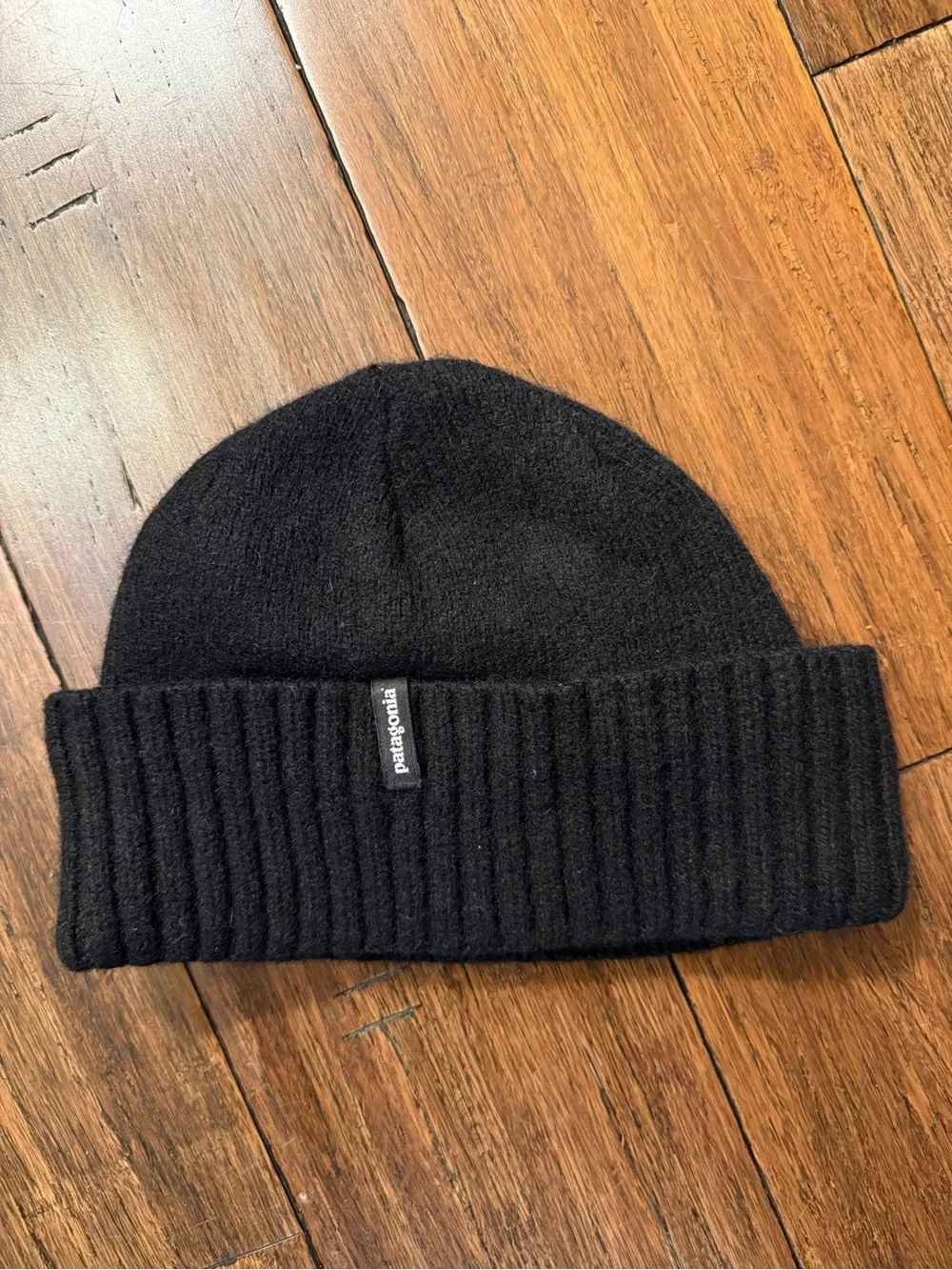 Patagonia Black Ribbed Beanie